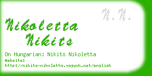 nikoletta nikits business card